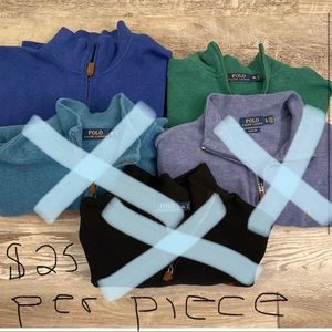 all worn but in great condition. XL, quarter zip long sleeve sweater